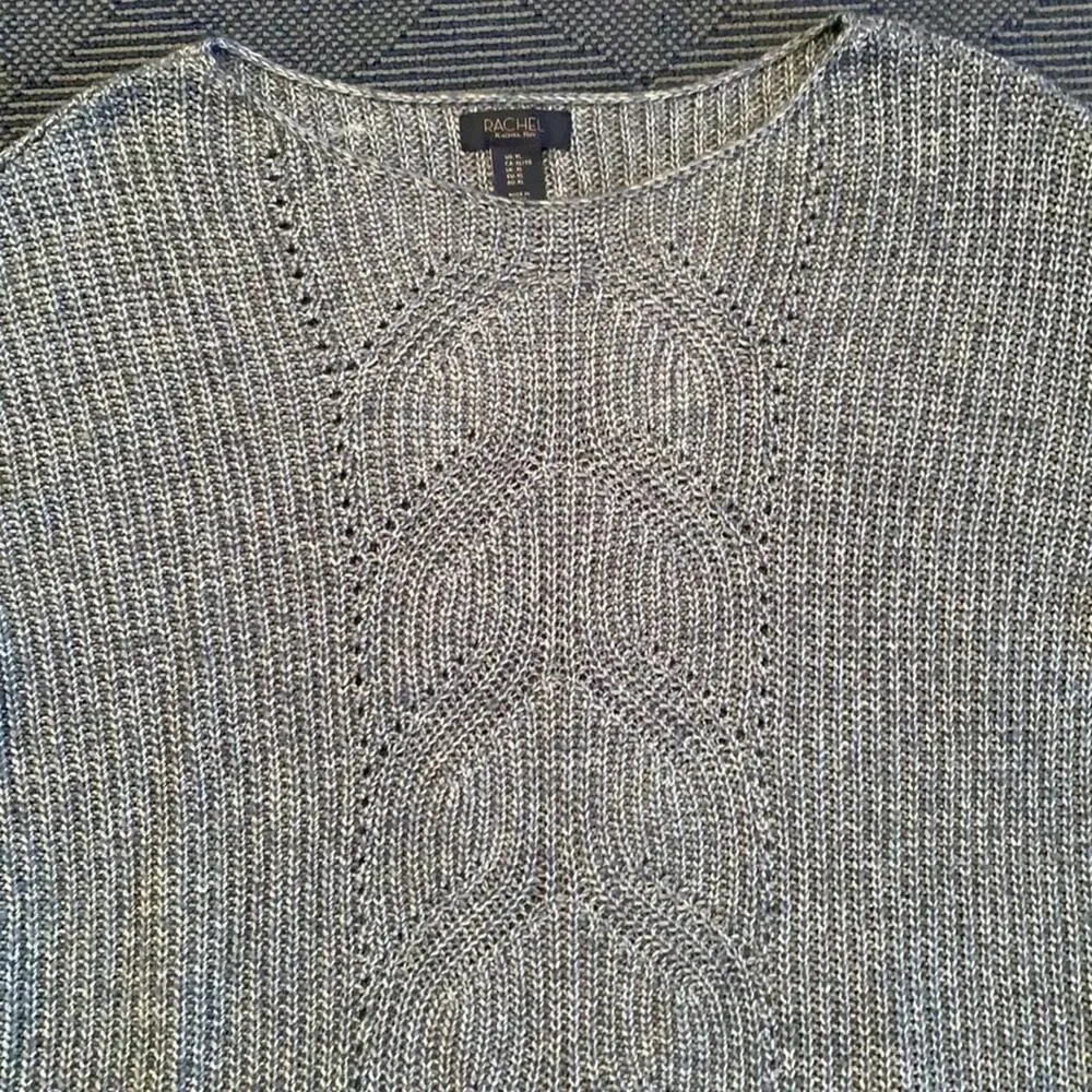 RACHEL Rachel Roy Sweater Cable Knit Sweater in Blue Size XL (Women's)